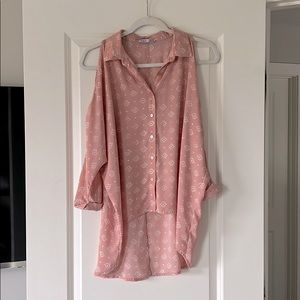 Dex Sheer Button Down Blouse